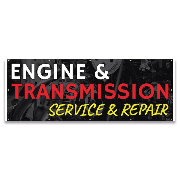 Engine and Transmission Service & Repair Banner Concession Stand Food Truck Single Sided
